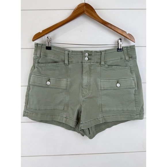 PAIGE Pants - Paige Cargo Shorts Womens 30 Olive Green High Rise Utility Twill Summer Festival